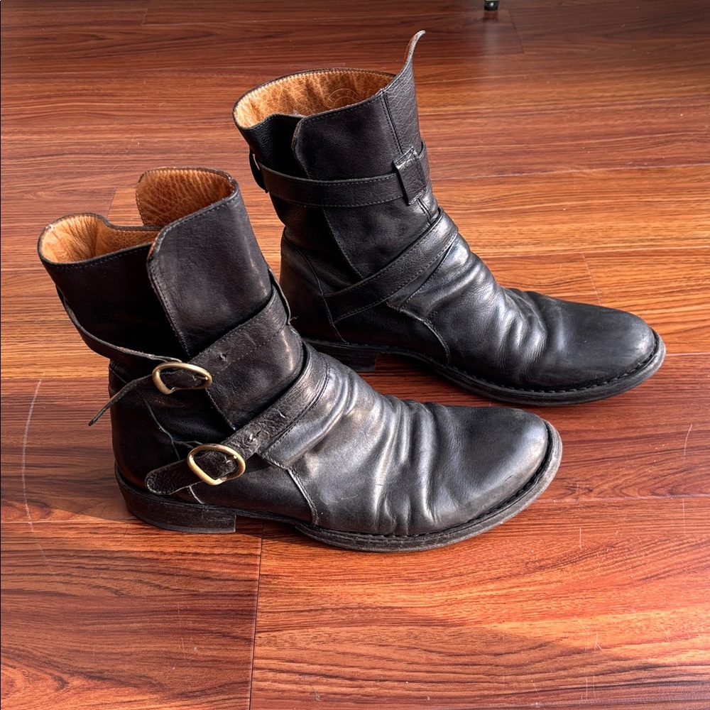 Fiorentini + Baker Black Leather “Eternity” Buckle Boots